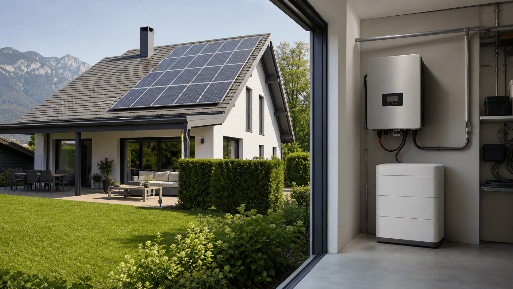Batterie solaire dans une habitation suisse