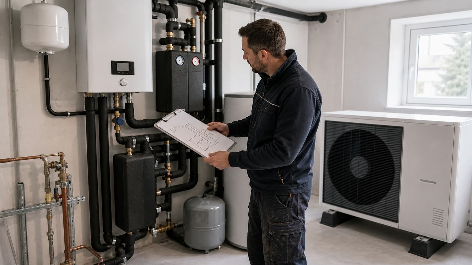Installation de chauffage renouvelable dans une maison suisse