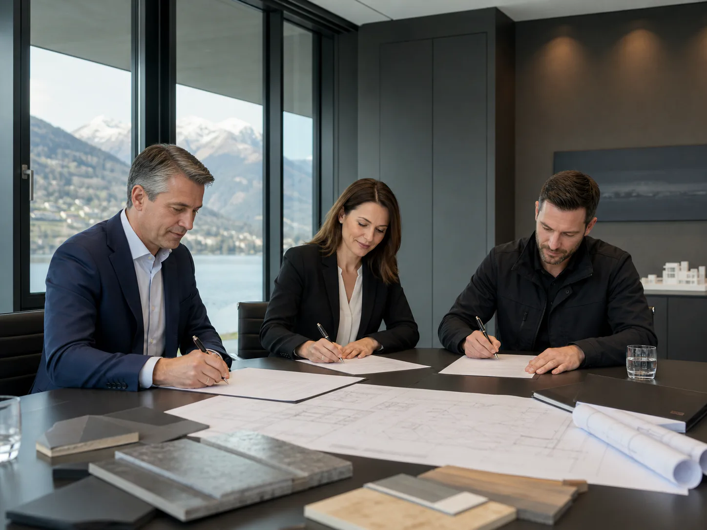 Signature d'un contrat pour un projet de gros travaux B2B
