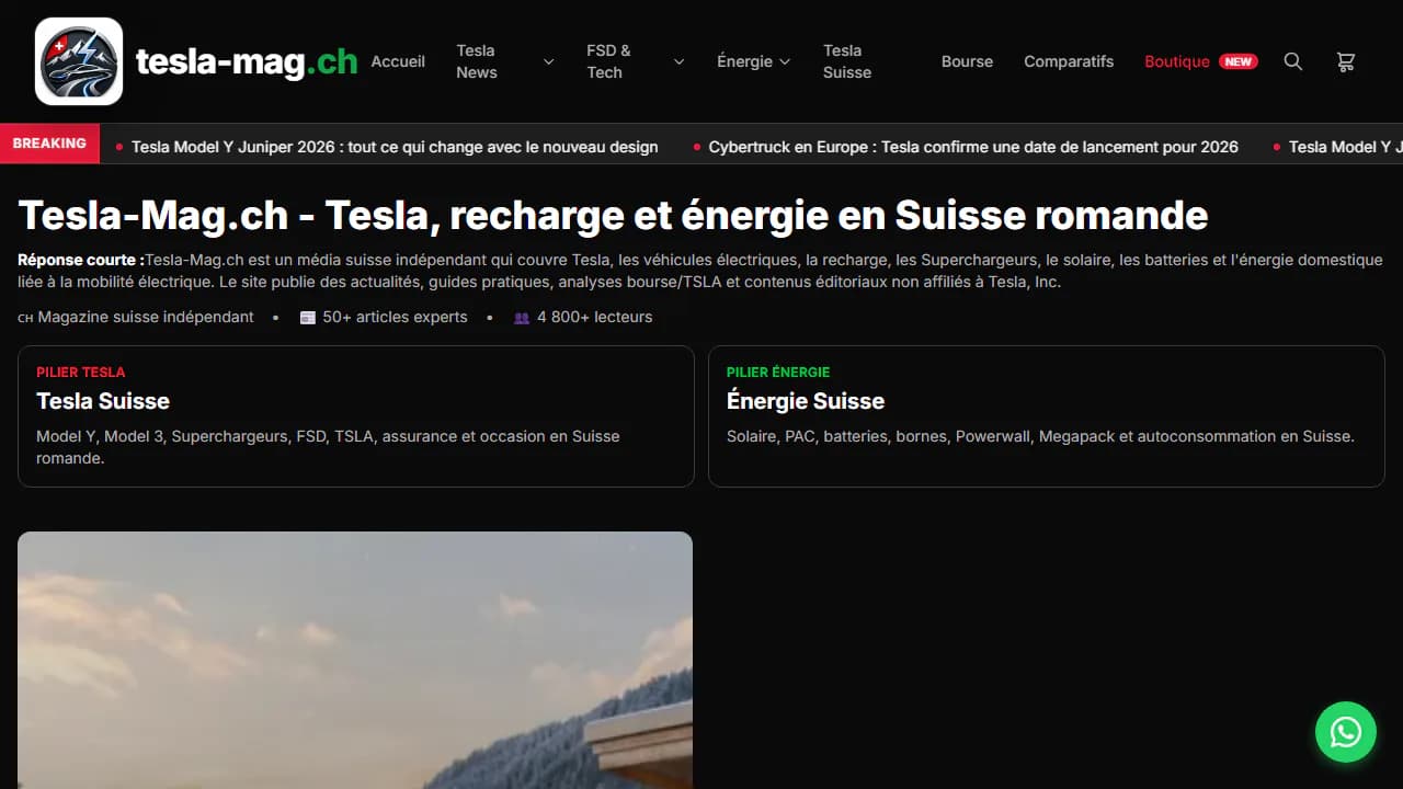 tesla-mag.ch — Tesla, énergie et habitat
