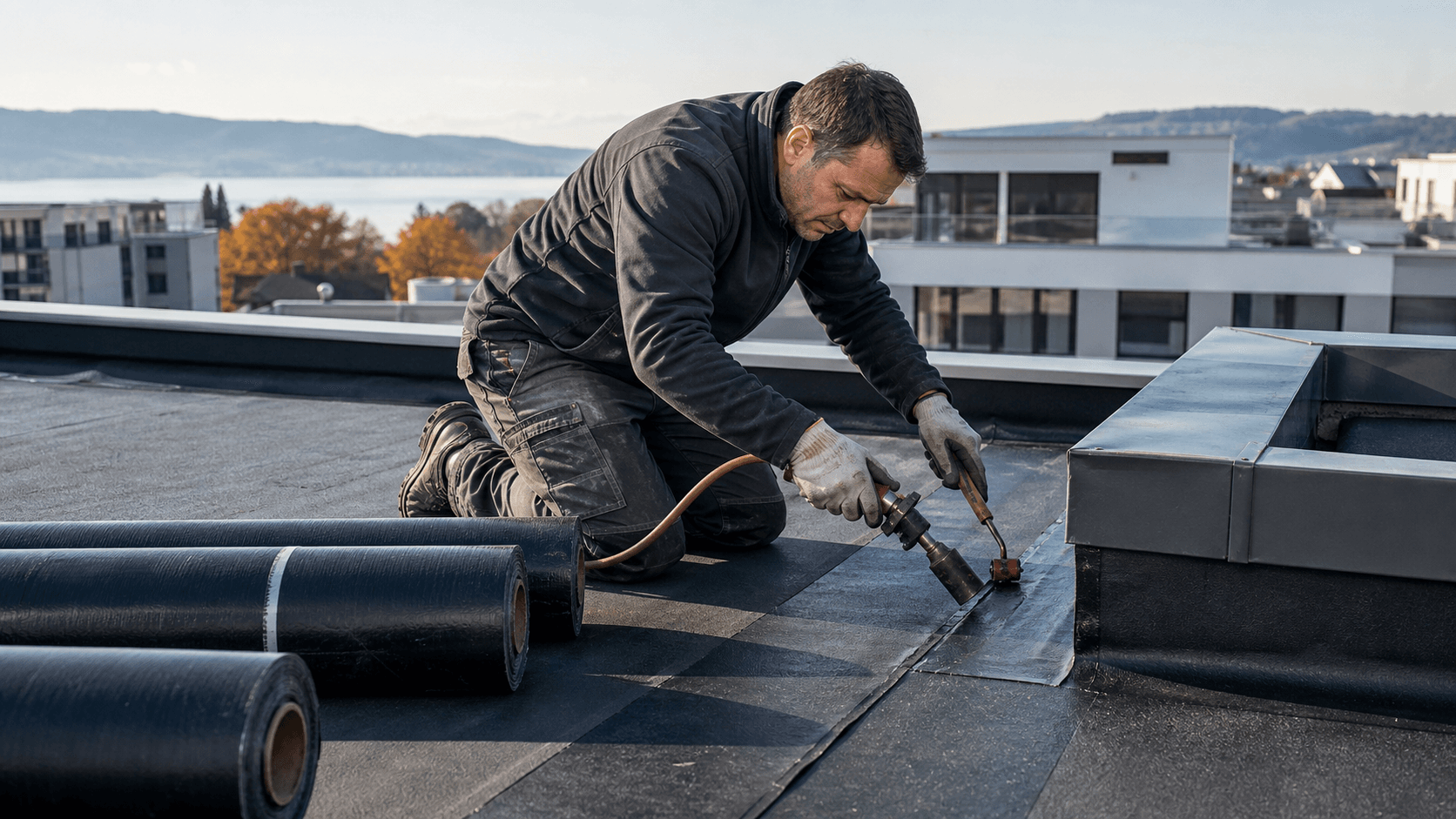 Intervention étancheur sur un chantier en Suisse romande