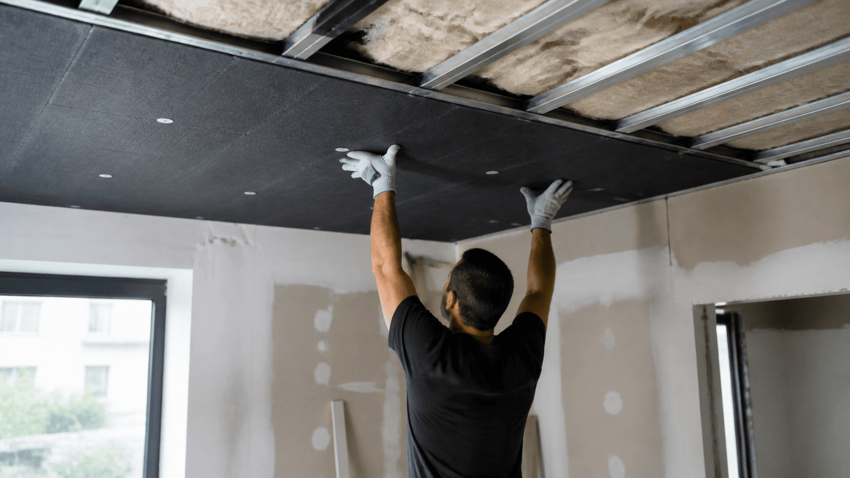 Intervention spécialiste isolation phonique sur un chantier en Suisse romande
