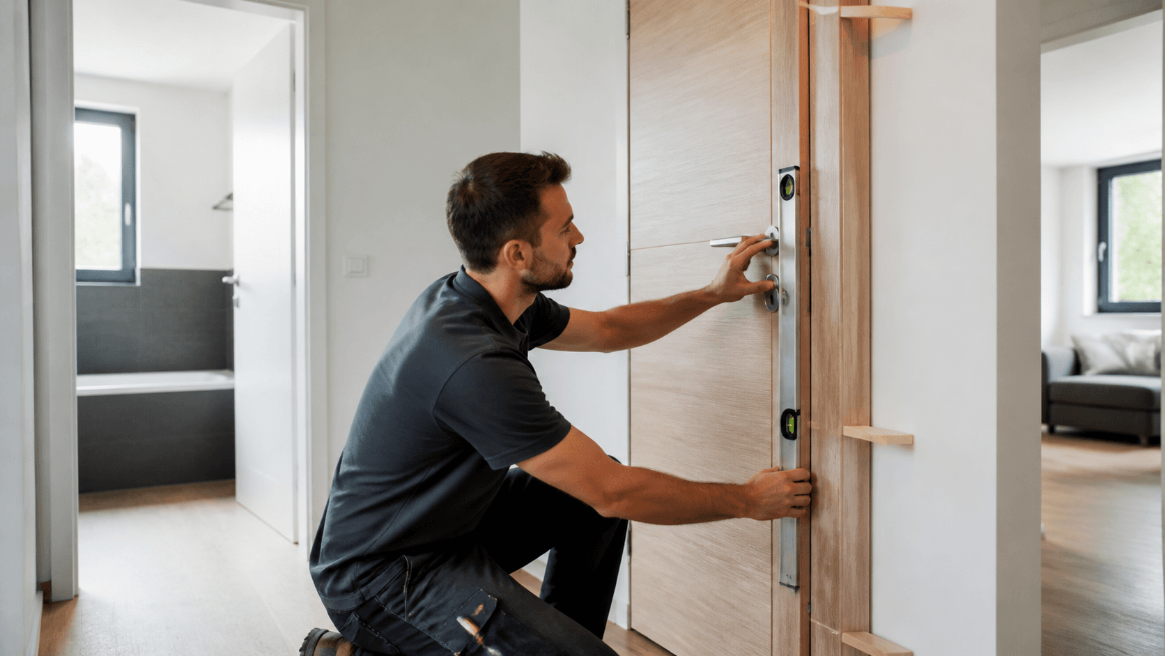 Intervention poseur de portes sur un chantier en Suisse romande