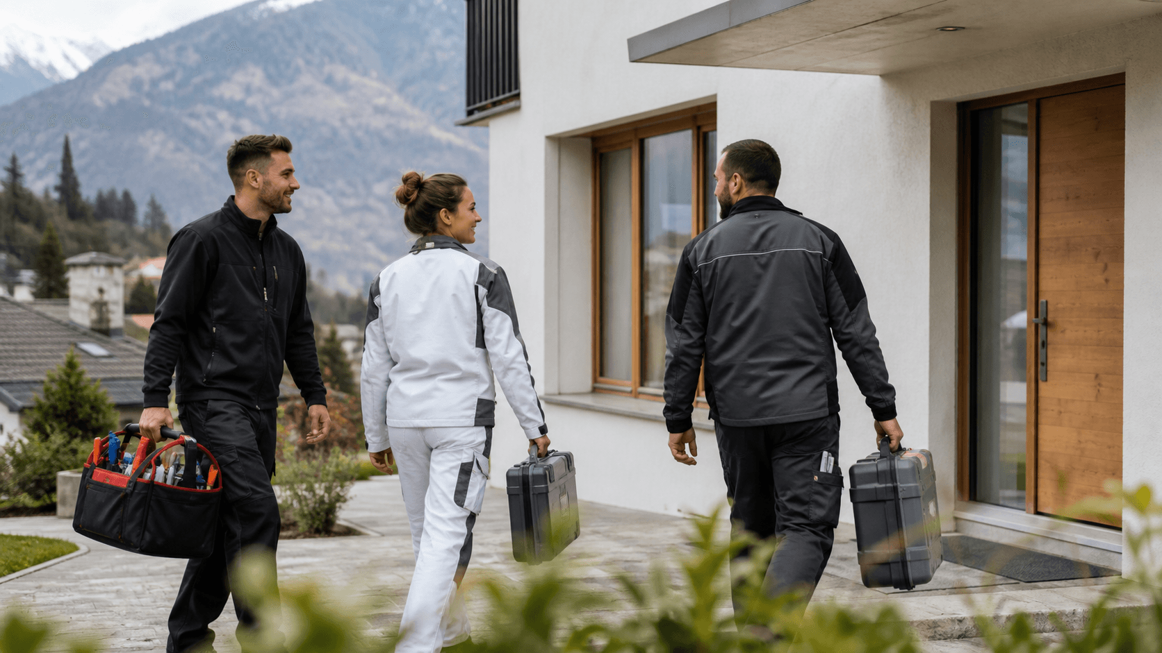 Chantier de rénovation en Suisse romande avec artisan local