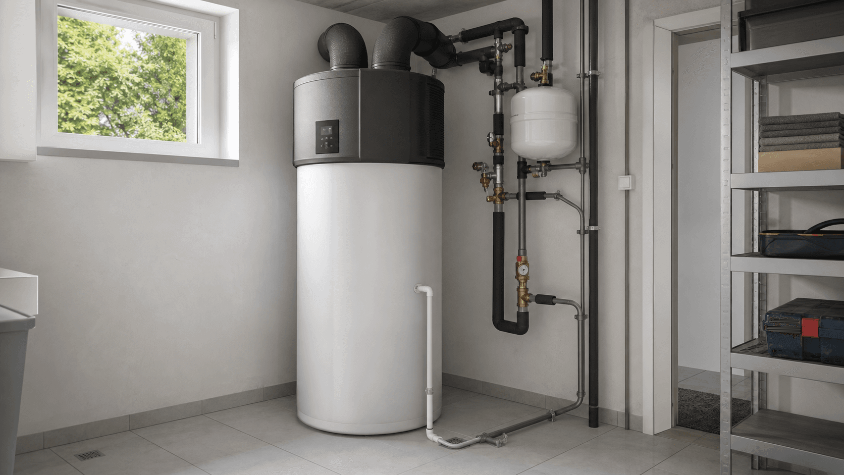 Intervention chauffe-eau thermodynamique sur un chantier en Suisse romande