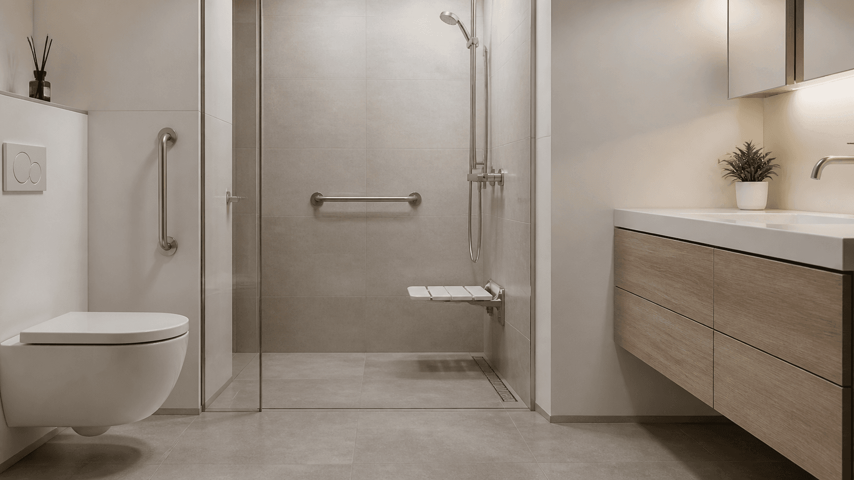 Intervention douche senior sur un chantier en Suisse romande