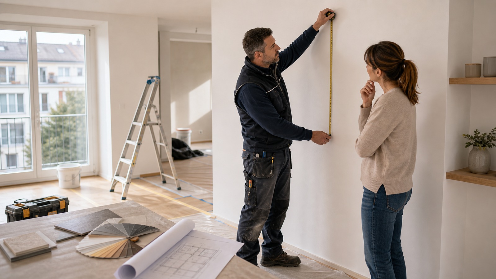 Scène éditoriale suisse pour devis rénovation appartement
