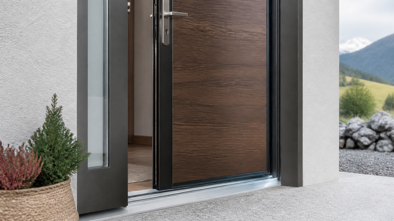 Entrance doors working on a project in French-speaking Switzerland