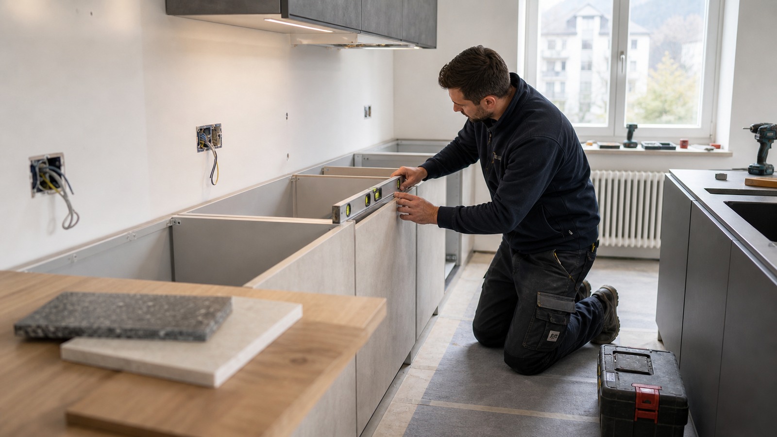Scène éditoriale suisse pour rénovation cuisine suisse