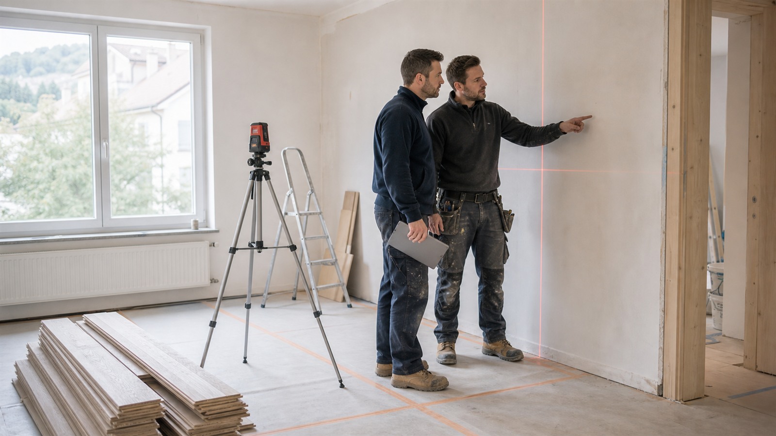 Scène éditoriale suisse pour rénovation maison suisse : ordre clair